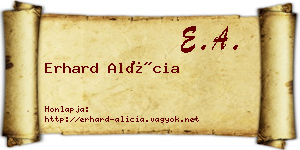 Erhard Alícia névjegykártya